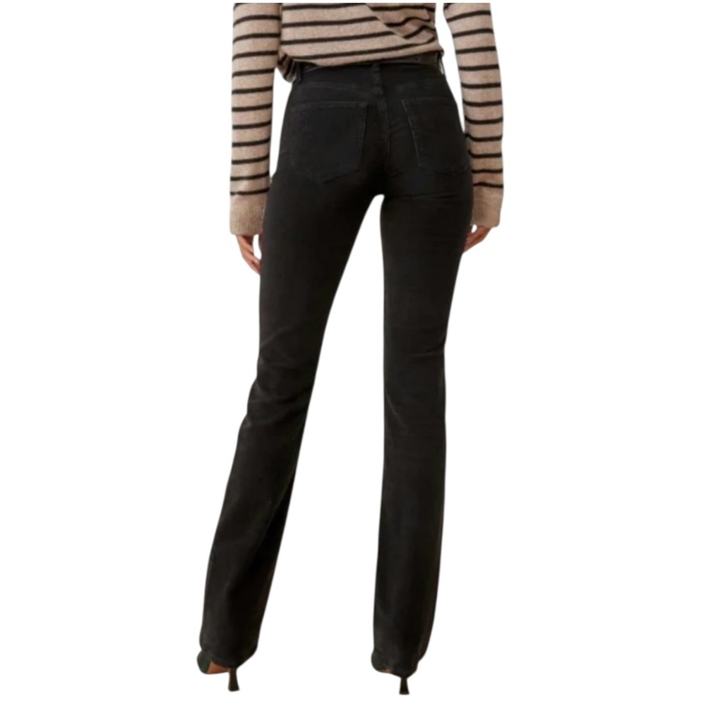 Reformation Black Seattle High Rise Button Fly Straight Leg Denim Jeans Women 26 - Picture 1 of 11